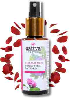 Тонік для обличчя з рожевою водою 100 мл, Саттва Аюрведа; Rose face tonic 100 ml, Sattva Ayurveda