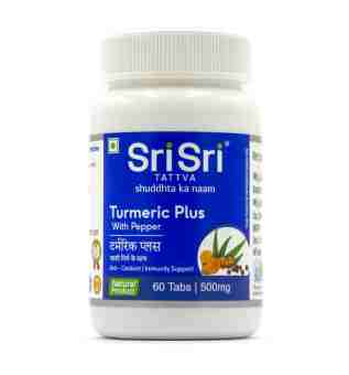 Куркума Плюс с перцем 60 таб., Шри Шри Таттва; Turmeric plus with pepper 60 tab., Sri Sri Tattva