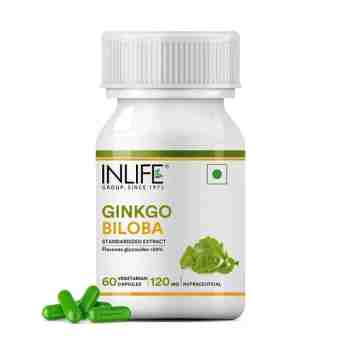 Гінко Білоба 120 мг, 60 веган.капсул, Инлайф; Inlife Ginkgo Biloba Supplement, 120mg, 60 veg. Capsules