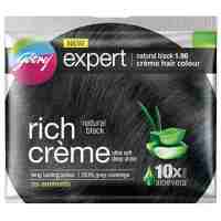 Крем - фарба "Колір: Натуральний чорний 1.00" 20 г + 20 мл, Годредж; Cream hair colour natural Black 1. 00 20 g + 20 ml, Godrej