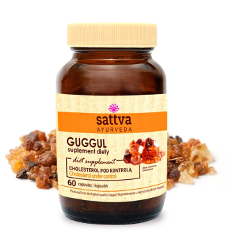 Гуггул 60 капс, дозування 450 мг, Саттва Аюрведа; Guggul 60 caps., 450 mg, Sattva Ayurveda