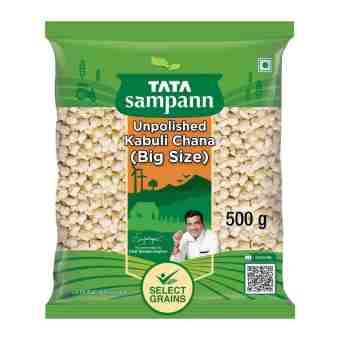 Цельный нут 500 г, Тата Сампанн; Unpolished Kabuli Chana (Big Size), 500 g, Tata Sampann