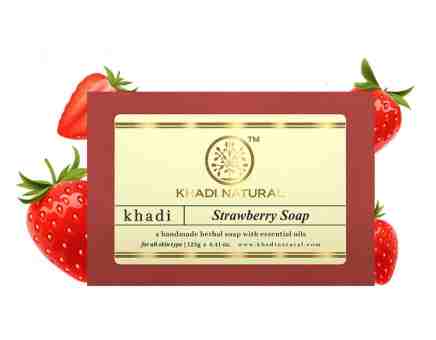 Аюрведичне мило Полуниця 125 г, Кхаді; Strawberry Soap 125 g, Khadi Natural